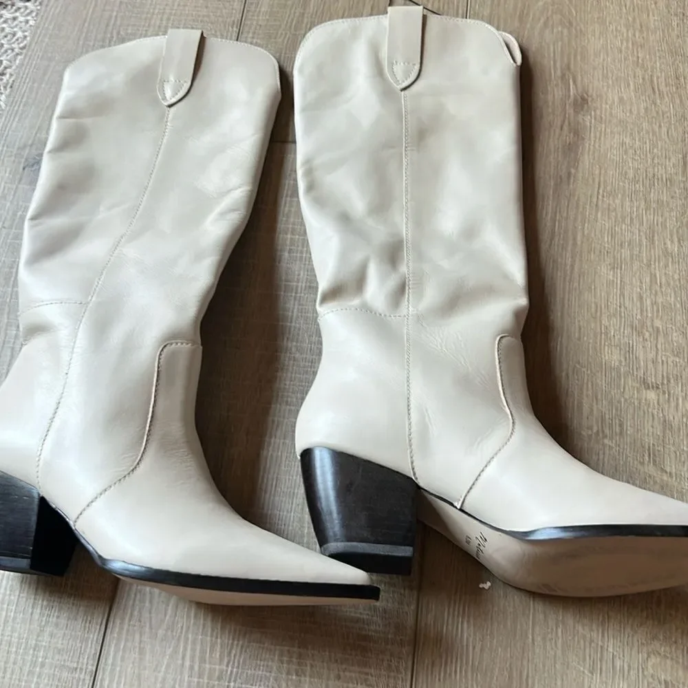 Free People x STELLA WESTERN BOOT Bone Ivory 6.5 New